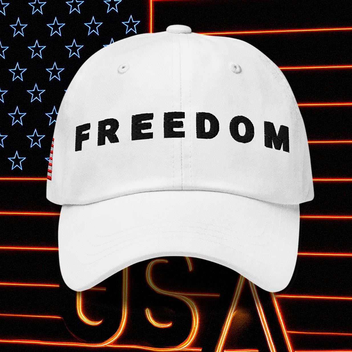 Charlie Kirk Freedom Hat Embroidered White - Lilybirchmarket