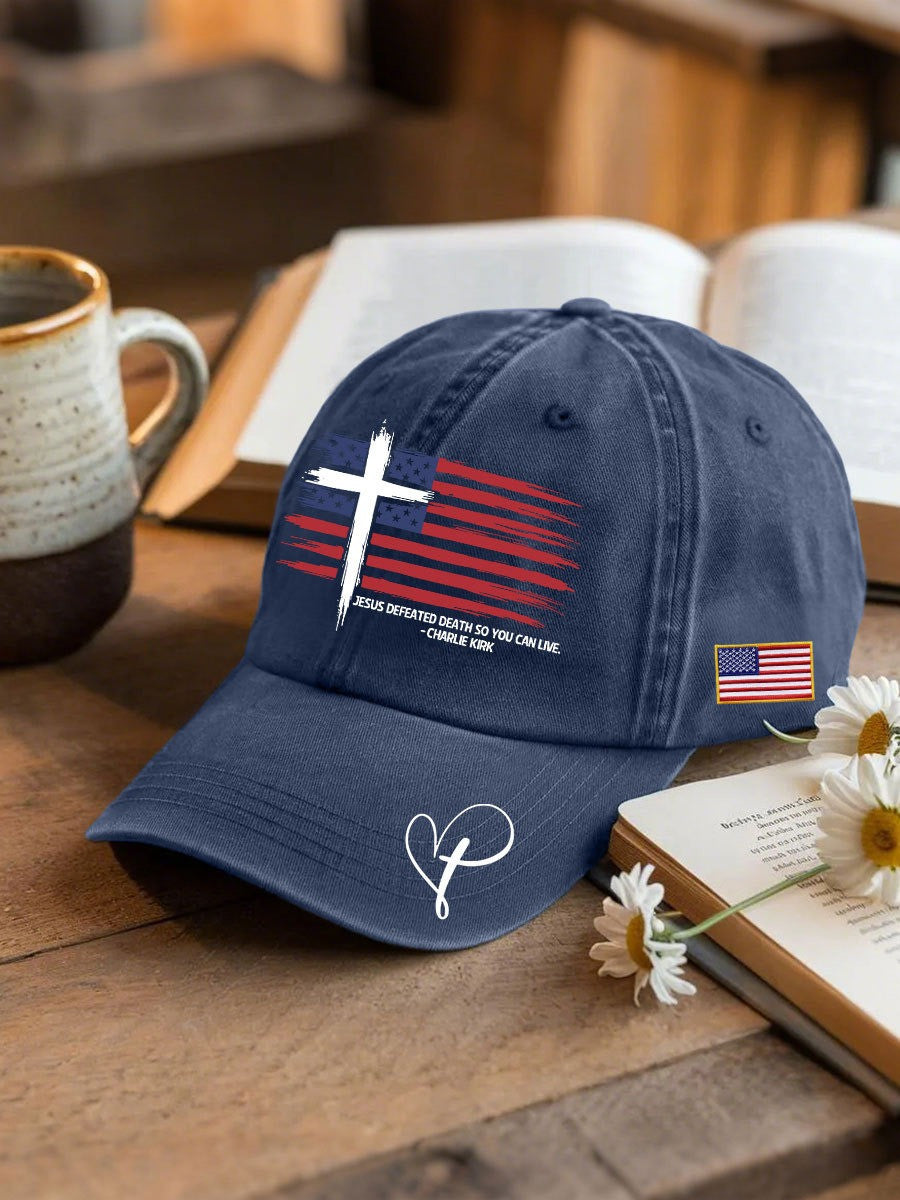 Charlie Kirk Freedom Hat Jesus Defeated Death So You Can Live Tribute CK Cap - Lilybirchmarket