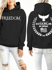 Charlie Kirk Freedom Hoodie Forever In Our Heart Charlie Kirk Commemorative Clothes Gifts - Lilybirchmarket