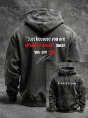 Charlie Kirk Freedom Hoodie Just Because You Are Offended Signed CK Apparel Tribute Gifts - Lilybirchmarket