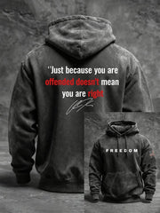 Charlie Kirk Freedom Hoodie Just Because You Are Offended Signed CK Merch Memorial Gifts - Lilybirchmarket