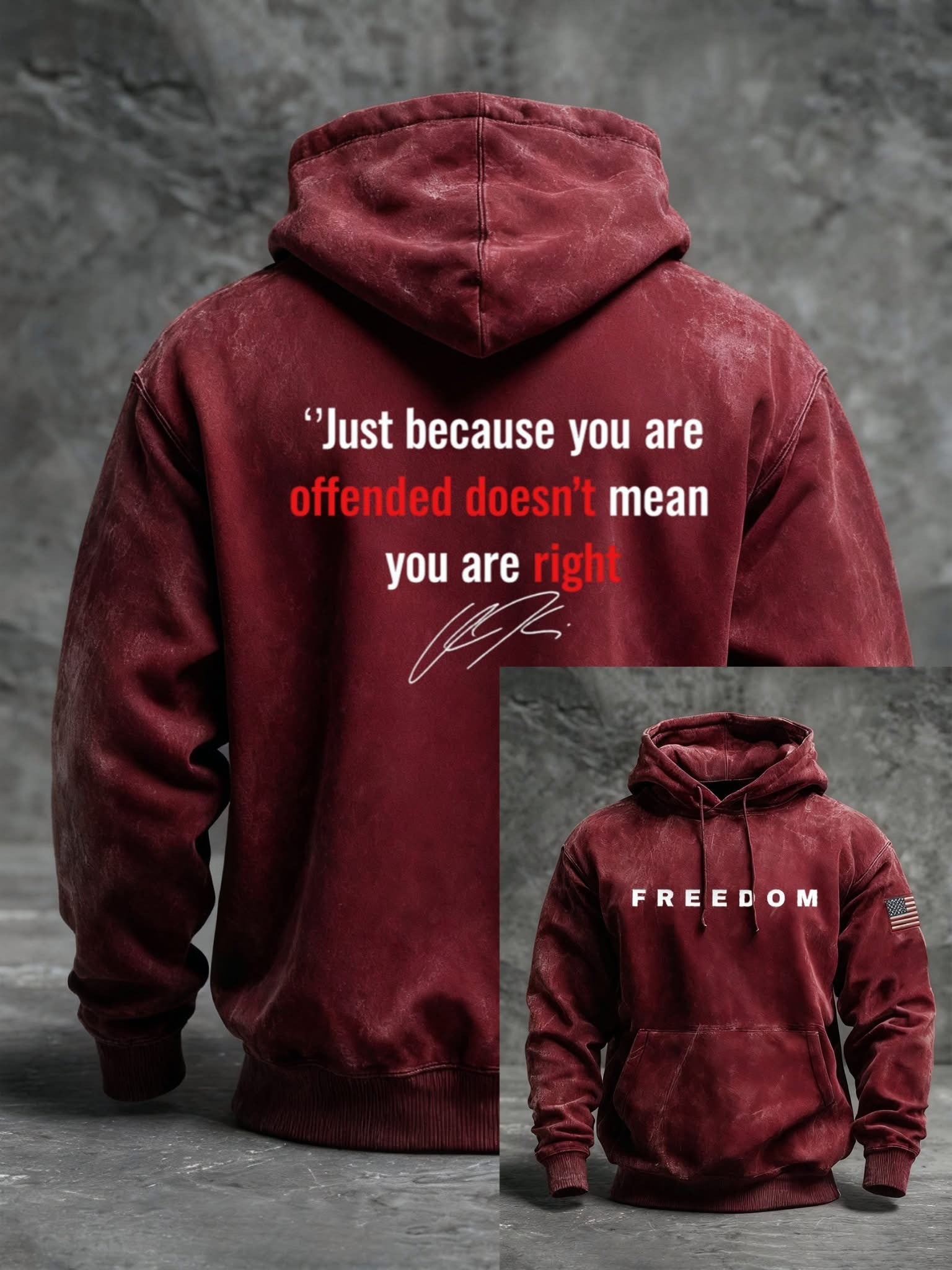 Charlie Kirk Freedom Hoodie Signed TPUSA Just Because You're Offended Charlie Kirk Clothing - Lilybirchmarket