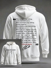 Charlie Kirk Freedom Hoodie Signed When People Stop Talking Memorial Charlie Kirk Apparel - Lilybirchmarket