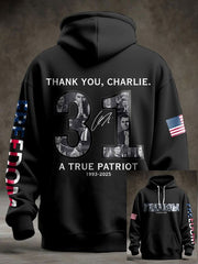 Charlie Kirk Freedom Hoodie Thank You Charlie 31 Years A True Patriot Signed CK Merch - Lilybirchmarket