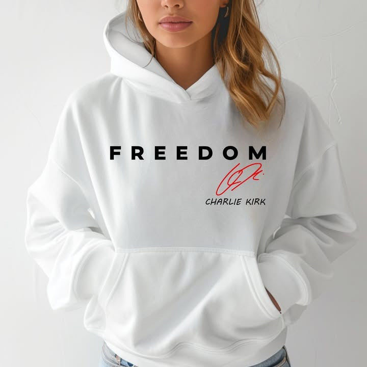 Charlie Kirk Freedom Hoodie The Charlie Kirk Show Merch TPUSA Freedom Clothing - Lilybirchmarket