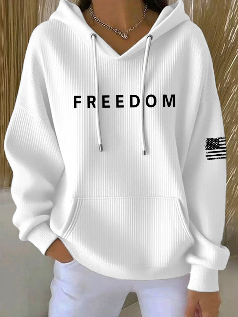 Charlie Kirk Freedom Hoodie USA Flag Charlie Kirk Memorial Apparel Patriotic Gifts For Sister - Lilybirchmarket