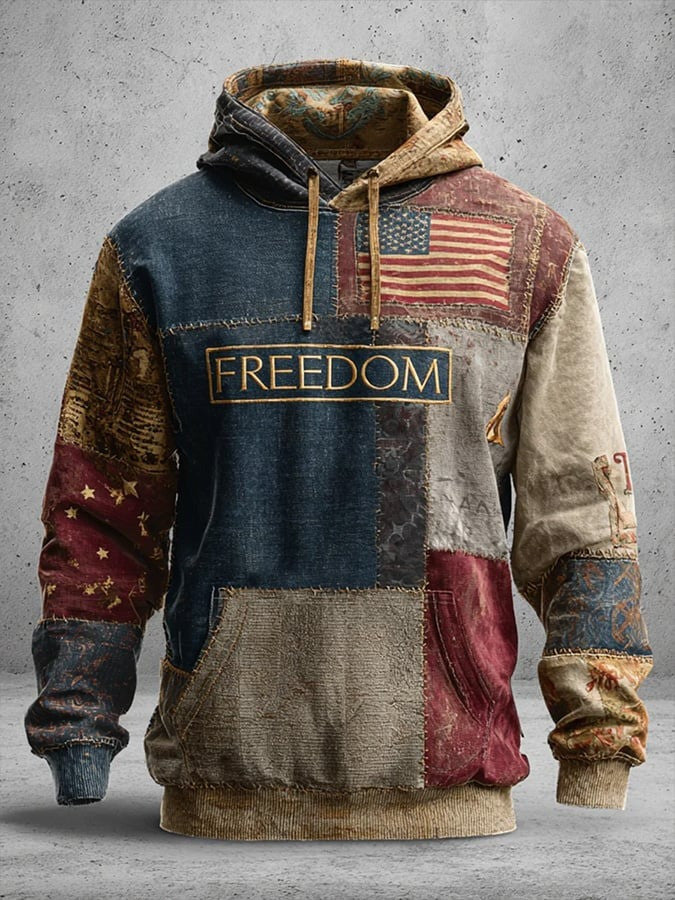 Charlie Kirk Freedom Hoodie Vintage Old Retro Pattern Charlie Kirk Memorial Merch Clothing - Lilybirchmarket
