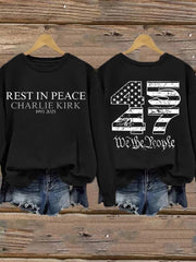 Charlie Kirk Freedom Polo Sweatshirt Rest In Peace 45 47 Charlie Kirk Best Tribute CK Merch - Lilybirchmarket