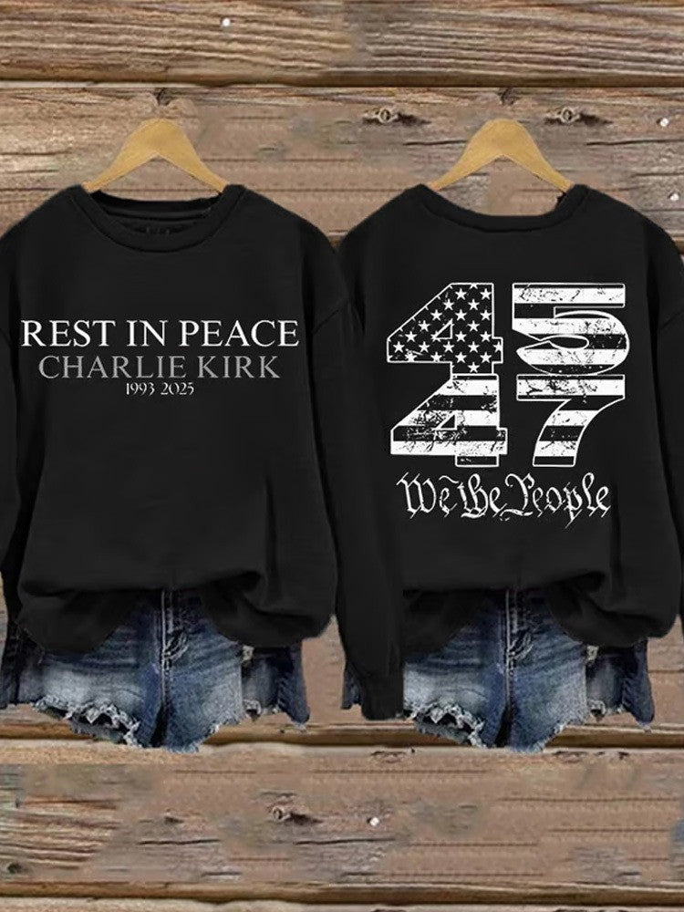 Charlie Kirk Freedom Polo Sweatshirt Rest In Peace 45 47 Charlie Kirk Best Tribute CK Merch - Lilybirchmarket
