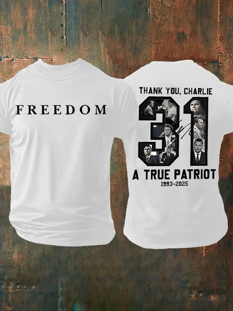 Charlie Kirk Freedom Shirt Thank You Charlie A True Patriot Signed CK Freedom Clothing - Lily Birch Market