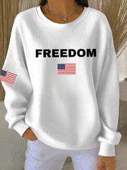Charlie Kirk Freedom Sweatshirt American Flag Clothes Patriotic Gifts For Her - Lilybirchmarket