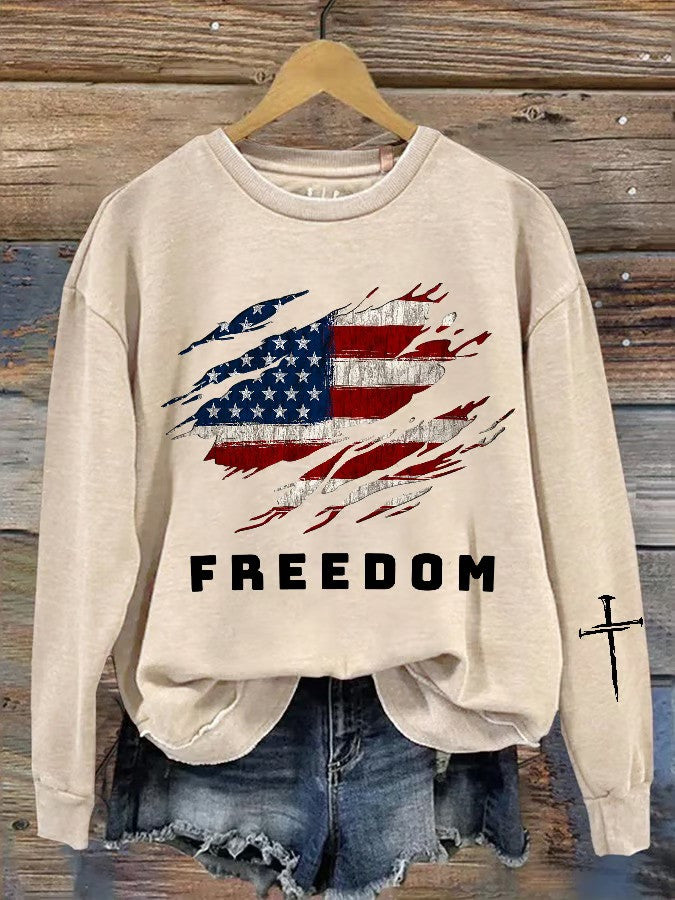 Charlie Kirk Freedom Sweatshirt American Flag RIP Charlie Kirk Apparel Freedom Clothing - Lilybirchmarket