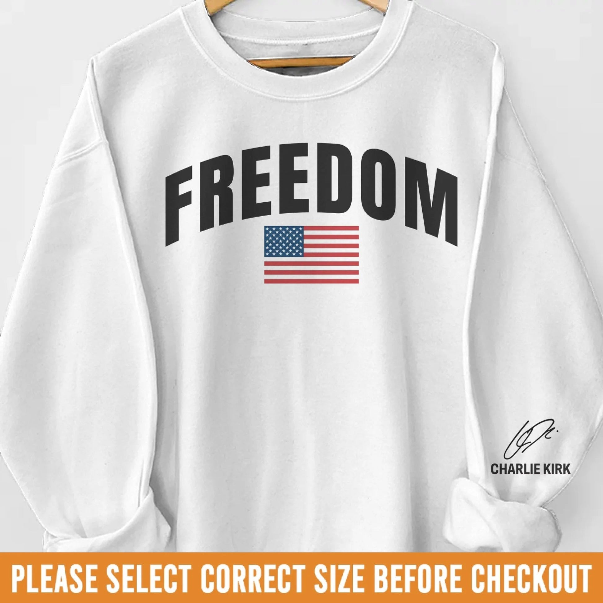 Charlie Kirk Freedom Sweatshirt Charlie Kirk TPUSA Merch Charlie Kirk Funeral Merch Wife Gifts - Lilybirchmarket