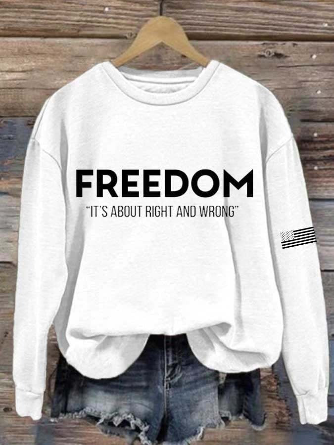 Charlie Kirk Freedom Sweatshirt It's All About Right And Wrong Charlie Kirk Statement Gifts - Lilybirchmarket