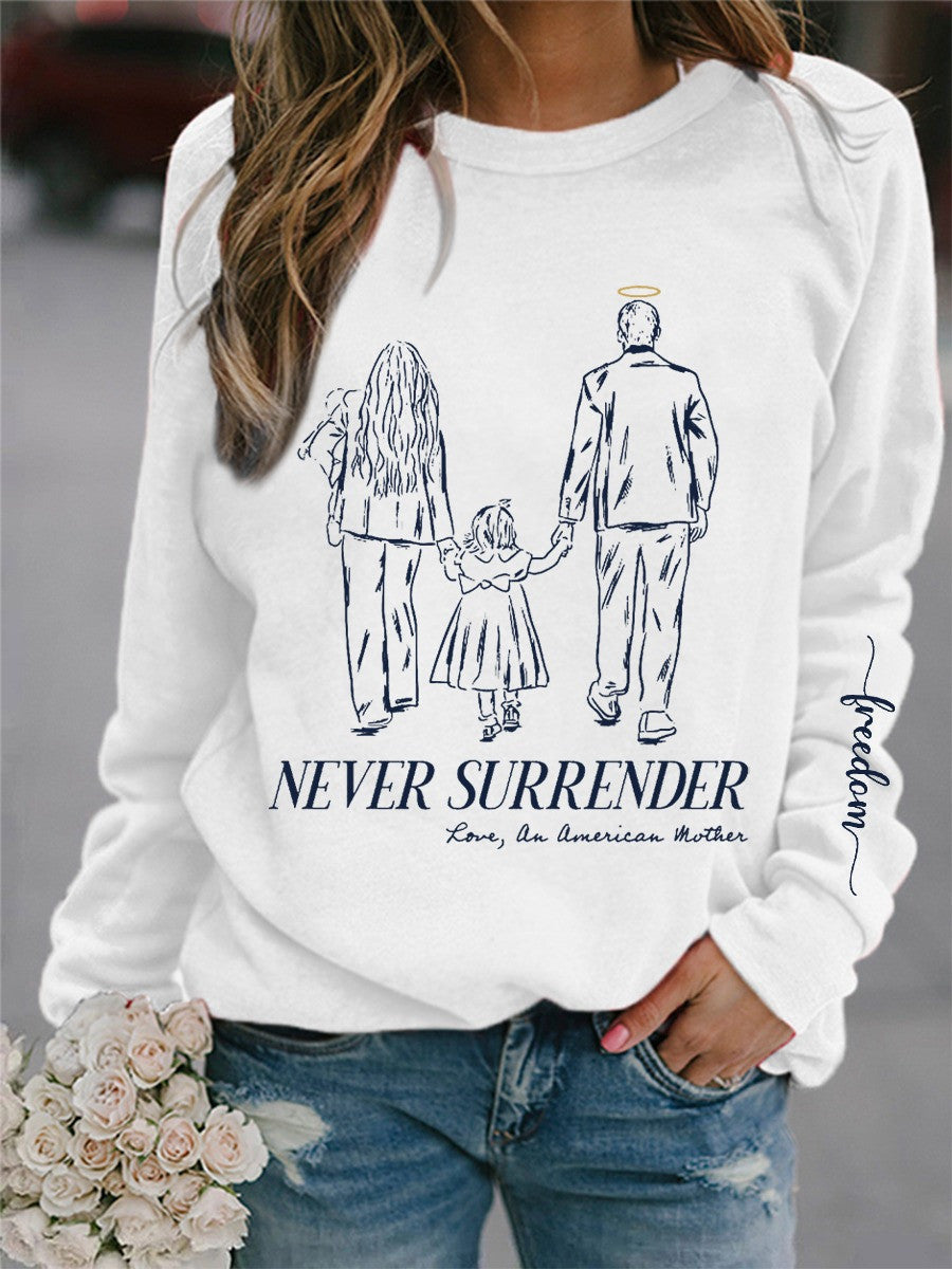 Charlie Kirk Freedom Sweatshirt Never Surrender Rest In Peace Charlie Kirk Apparel - Lilybirchmarket