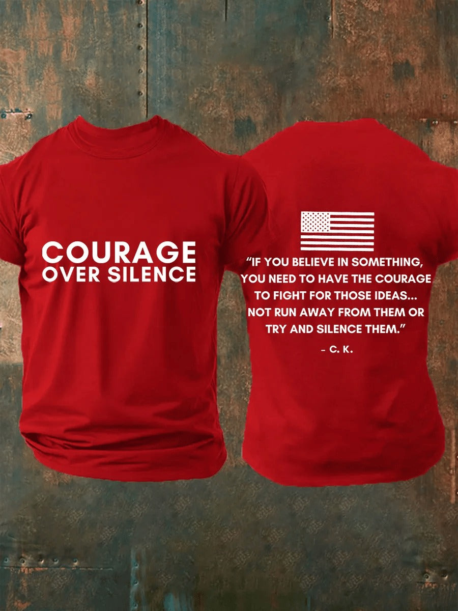 Charlie Kirk Freedom T-shirt Courage Over Silence Best Commemorative CK 47 Merch - Lily Birch Market