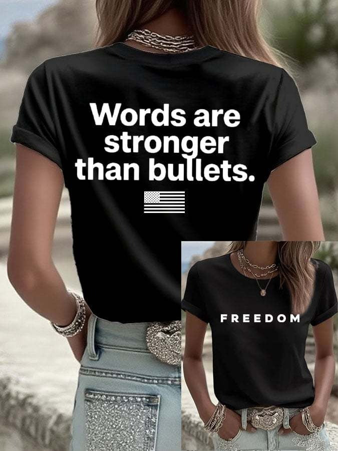 Charlie Kirk Freedom T-shirt Words Are Stronger Than Bullets Best Commemorative Proud Shirt - Lily Birch Market