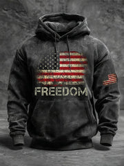 Charlie Kirk Freedom TPUSA Washed Hoodie American Flag The Charlie Kirk Show Merch Clothes - Lilybirchmarket
