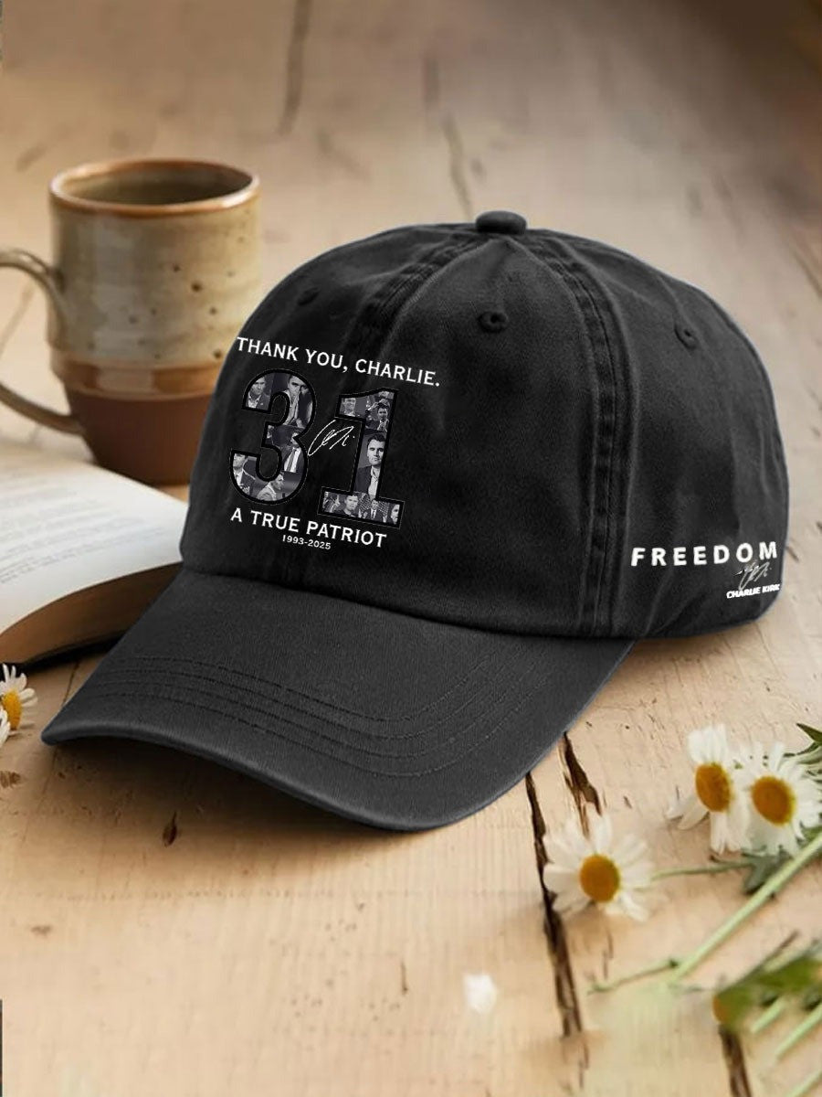 Charlie Kirk Freedom Waffle Hoodie Thank You Charlie A True Patriot Signed CK Clothing - Lilybirchmarket