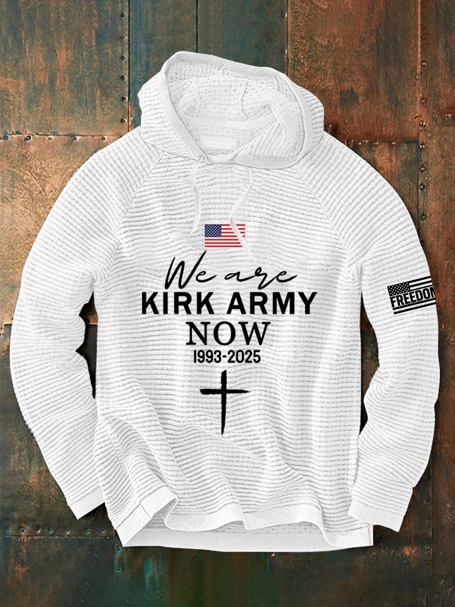 Charlie Kirk Freedom Waffle Hoodie We Are Kirk Army Now Faith Gift For Supporters - Lilybirchmarket