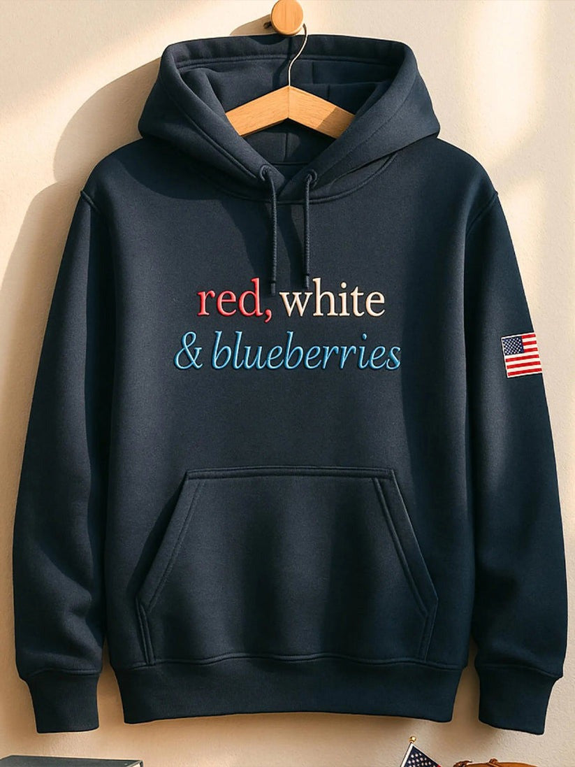 Charlie Kirk Funeral Merch Red White And Blueberries Hoodie Memorial Gifts - Lilybirchmarket