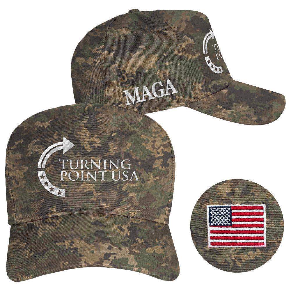 Charlie Kirk Hat Camo Embroidered Turning Point USA Hat MAGA Merchandise - Lilybirchmarket