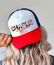 Charlie Kirk Hat Charlie Kirk A True Patriot Tribute Trucker Hat Patriotic Gifts For Her - Lilybirchmarket