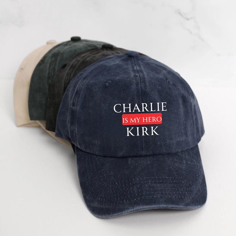 Charlie Kirk Hat Charlie Kirk Is My Hero Hat Make America Great Again Hat Patriotic Cap - Lilybirchmarket