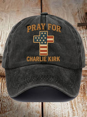 Charlie Kirk Hat Embroidered Pray For Charlie Kirk Merch Patriotic Gifts For Christian - Lilybirchmarket