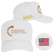 Charlie Kirk Hat Embroidered Turning Point USA Hat MAGA White Cap Father Gifts - Lilybirchmarket