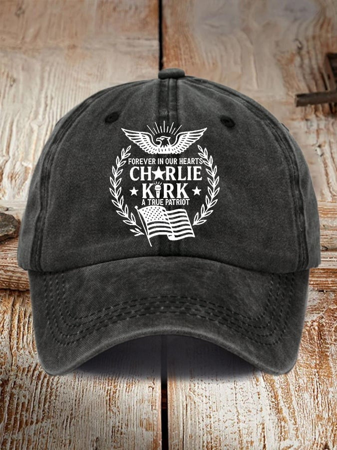Charlie Kirk Hat Forever In Our Hearts A True Patriot Hat Memorial Charlie Kirk Merch Gifts - Lilybirchmarket
