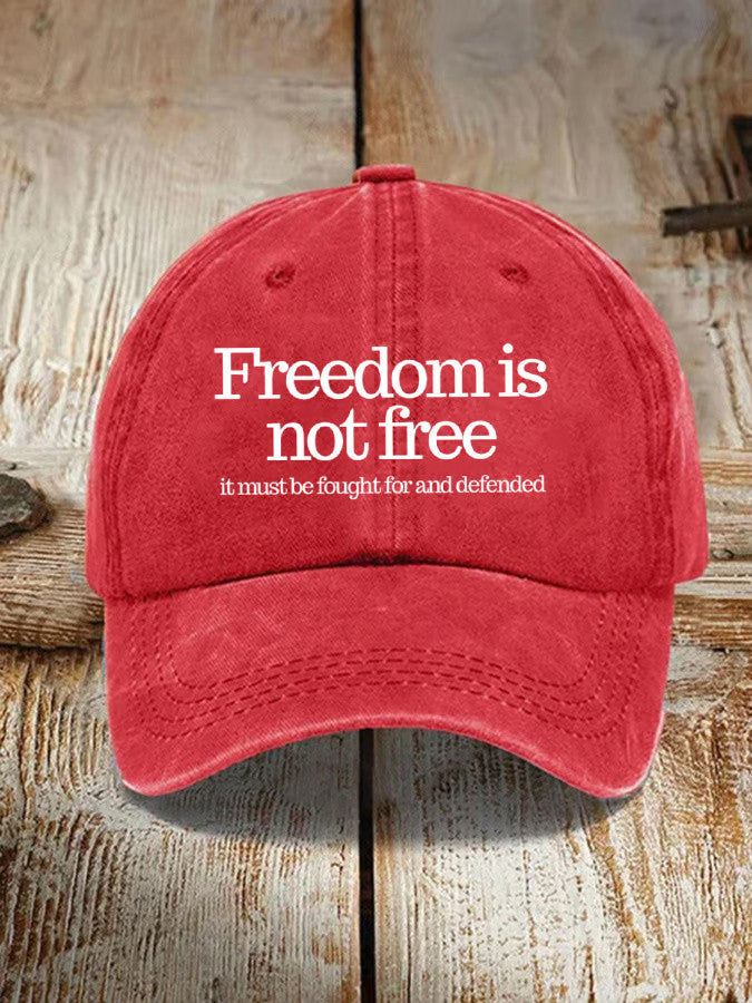 Charlie Kirk Hat Red Freedom Is Not Free Hat Patriotic Cap Kirk Shooter Merch - Lilybirchmarket
