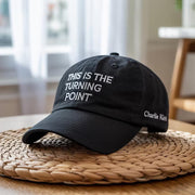 Charlie Kirk Hat This Is The Turning Point Quote Embroidered Hat Patriotic Hat Kirk Merch - Lilybirchmarket