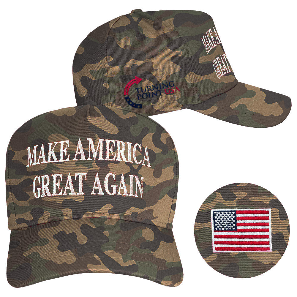 Charlie Kirk Hat Turning Point USA Hat Embroidered Make America Great Again Camo Hat - Lilybirchmarket