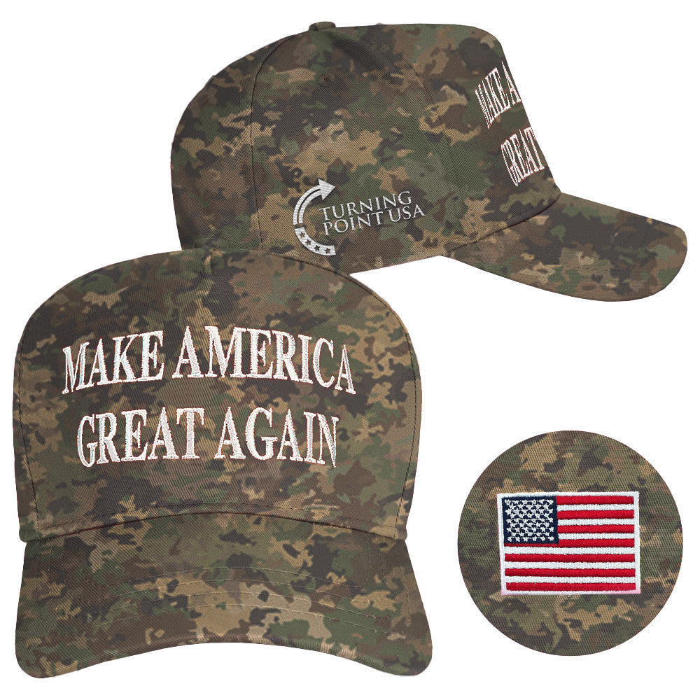 Charlie Kirk Hat Turning Point USA Hat MAGA Camo Hat Embroidered Trump 45 47 Merchandise - Lilybirchmarket