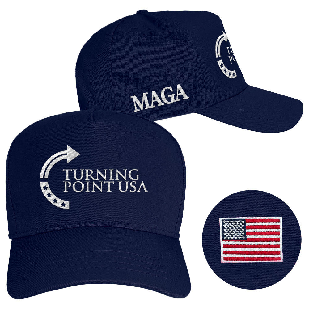 Charlie Kirk Hat Turning Point USA Hat MAGA Embroidered Navy Cap Supporters Gifts - Lilybirchmarket