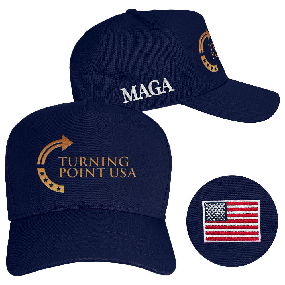 Charlie Kirk Hat Turning Point USA Hat MAGA Embroidered Navy Cap Trump Fan Gifts - Lilybirchmarket