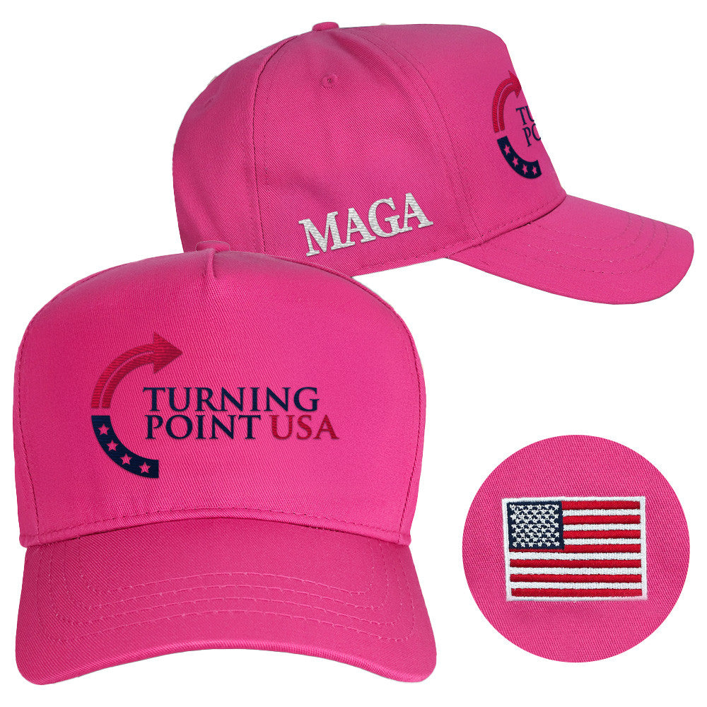 Charlie Kirk Hat Turning Point USA Hat MAGA Embroidered Pink Cap Mom Gifts - Lilybirchmarket