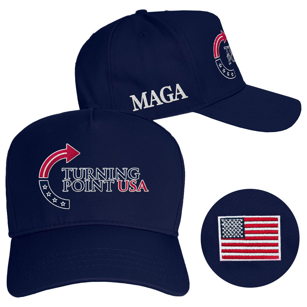 Charlie Kirk Hat Turning Point USA Hat MAGA Navy Cap Embroidered Trump Lovers Gifts - Lilybirchmarket