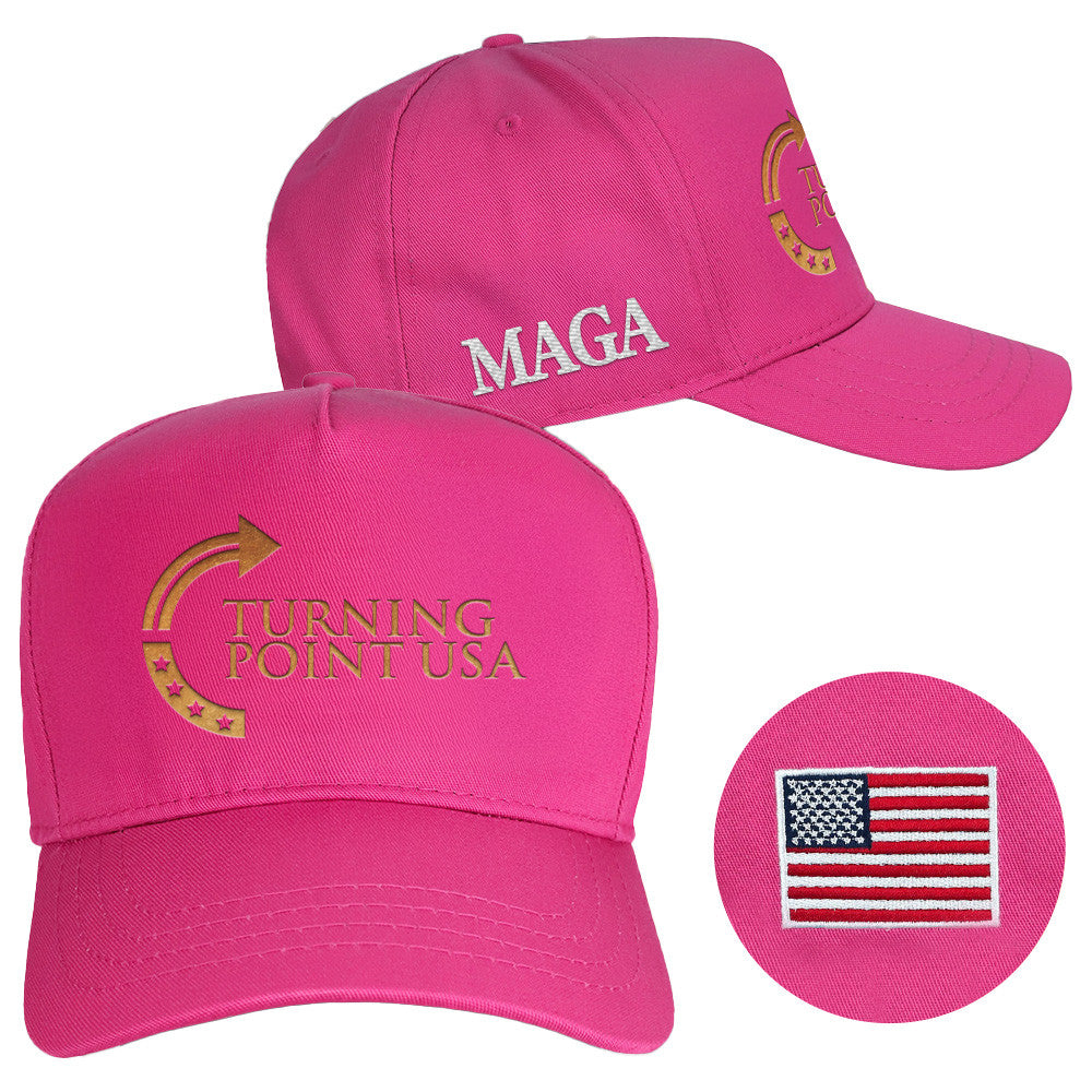 Charlie Kirk Hat Turning Point USA Hat MAGA Pink Cap Embroidered Wife Gifts - Lilybirchmarket