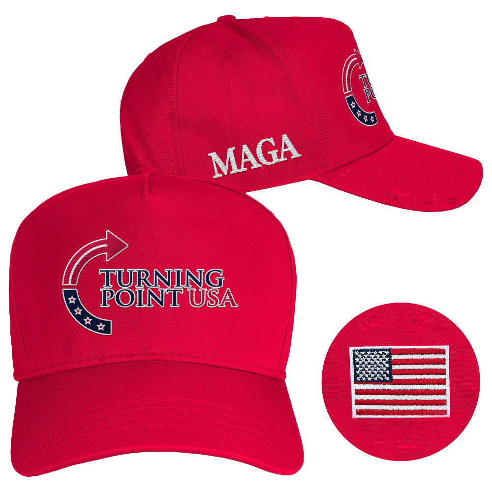 Charlie Kirk Hat Turning Point USA Hat MAGA Red Cap Embroidered Husband Gifts - Lilybirchmarket