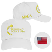 Charlie Kirk Hat Turning Point USA Hat MAGA White Cap Embroidered Patriotic Gifts - Lilybirchmarket