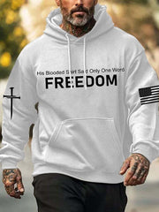 Charlie Kirk Hoodie His Blooded Said Only One Word Freedom Charlie Kirk Commemorative Merch - Lilybirchmarket