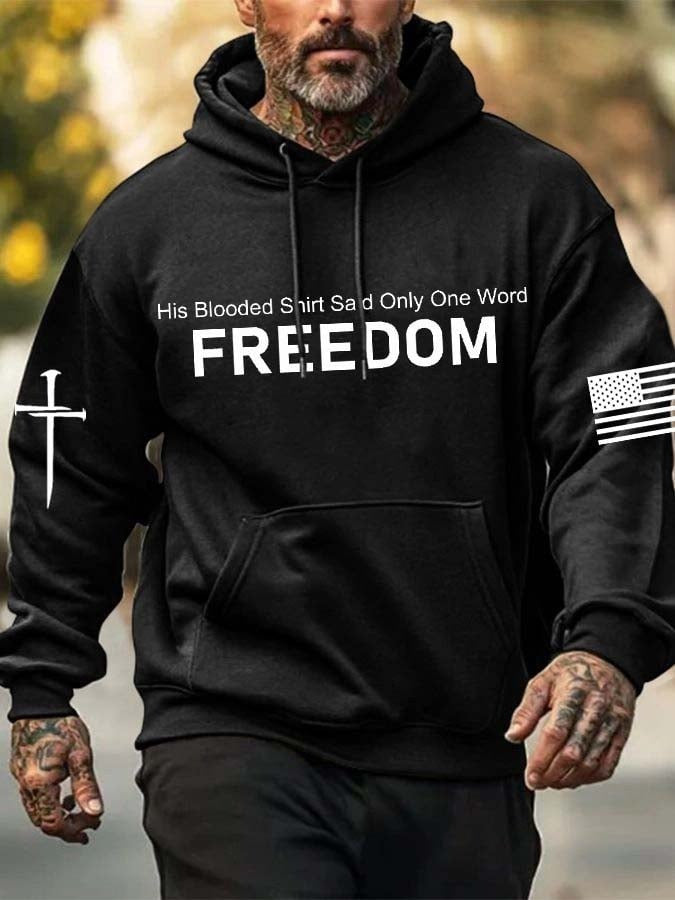 Charlie Kirk Hoodie His Blooded Said Only One Word Freedom Charlie Kirk Memorial Gifts - Lilybirchmarket
