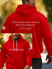 Charlie Kirk Hoodie Live Like Charlie I Love Jesus Love Freedom Love America Clothing - Lilybirchmarket