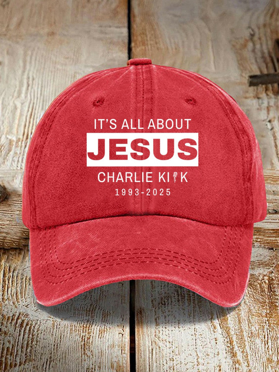 Charlie Kirk It's All About Jesus Hat 1993 2025 Charlie Kirk Website Freedom Cap - Lilybirchmarket