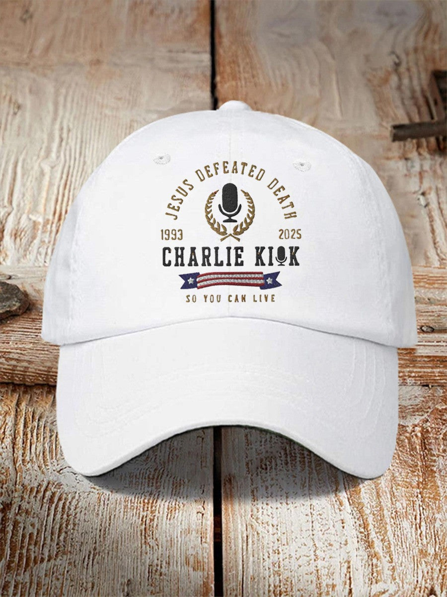 Charlie Kirk Jesus Defeated Death Hat So You Can Live 1993 2025 Charlie Kirk Cap Gifts - Lilybirchmarket