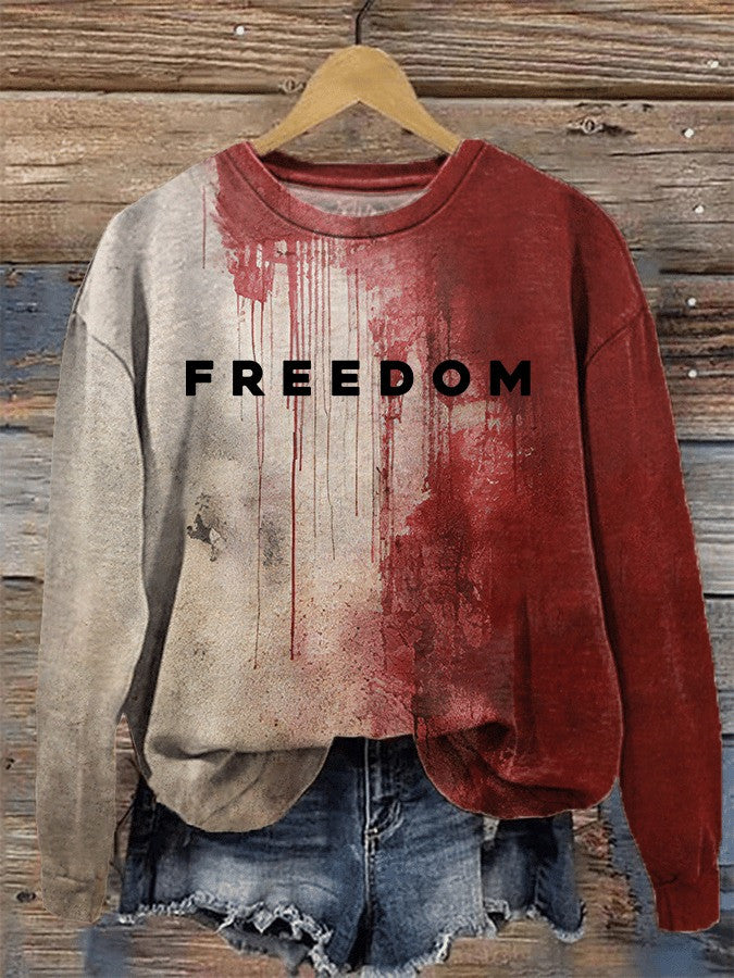 Charlie Kirk Merch Bloody Freedom Sweatshirt Charlie Kirk Sweatshirt Turning Point USA Merch - Lilybirchmarket
