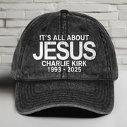 Charlie Kirk Merch Charlie Kirk It's All About Jesus Hat Gifts For Patriots - Lilybirchmarket
