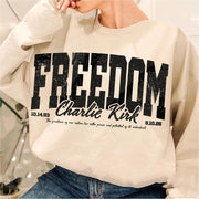 Charlie Kirk Merch Freedom Sweatshirt RIP Charlie Kirk Sweatshirt Gifts For Girlfriend - Lilybirchmarket